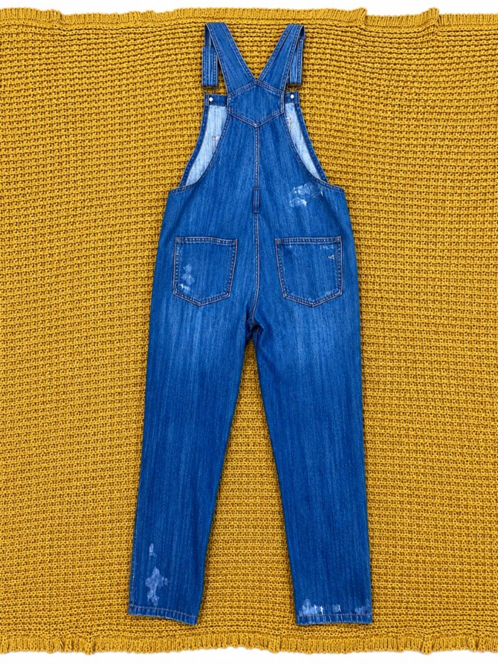 Hidden Jeans Bailey Boyfriend Denim Overalls Small Medium Wash Distressed